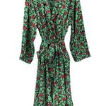Vanity Fair Vintage Floral Rose Print Long Sleeve Belted Wrap Robe Size M Photo 0