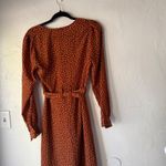 Lush Clothing Lush Sm Rust Brown Polka Dot Long Sleeve Midi Dress with Belt‎ Preppy Old Money Photo 7