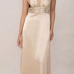 Revelry Dylan Gold Champagne Satin Dress Size M Photo 0
