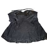 Black Swim Top with Eyelet Hem Size 14 Photo 2