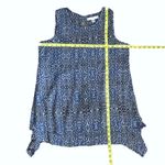 Fever Women’s Sleeveless Blouse Double Layer Blue Mosaic Flower Print •Size Medium Photo 7