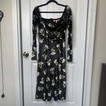 Anthropologie  Hutch‎ black velvet floral midi dress small spring wedding guest Photo 1