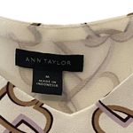 Ann Taylor  Tank Top Size Medium White‎ With Pink Brown Interlocked Hearts Lined Photo 4