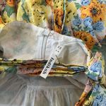 INDIKAH  Floral Yellow and Blue Dress with open back size small Photo 3