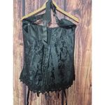 Frederick's of Hollywood  CORSET Lace Up Black Floral Bustier Lingerie Sz 42 Photo 1