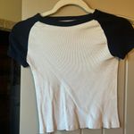 Brandy Melville White And Navy Tee Photo 0