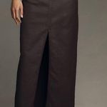 Anthropologie NWT Anthropology Burgundy Madi Front Slit Coated Denim Skirt Size 14 Photo 1