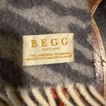 BEGG & CO Scotland Angora and Lambswool Large Animal Print Scarf Gray Photo 1