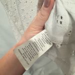 Michael Kors  White Eyelet V Neck Shirt Flutter Sleeves size Large Photo 2