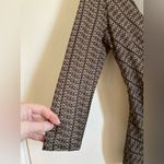 Reaction Kenneth Cole 🌞Kenneth Cole Reaction Brown,White& Black V-Neck Geometric Faux Wrap Blouse A Photo 4