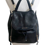 Michael Kors  Viv Black Pebbled Leather Top Handle Drawstring Zipper Backpack Photo 0