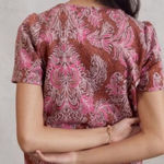 Anthropologie  Pink Metallic Demeter Paisley Top Photo 0