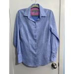 Hawes & Curtis Shirt UK 10 US 6 Blue Floral Pink Flip Cuff Preppy Country Club Photo 3