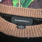 Summersalt  The Luxe Wool Cashmere Blend Button Crewneck Sweater Large Colorblock Photo 2