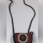 Vtg Cowry Shell Beaded Mini Shoulder Crossbody Boho Beachy Purse Teal Red Black Photo 0