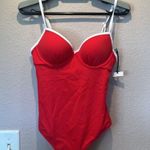 Shade & Shore New  Red and White One Piece Swimsuit Size 32B Photo 1