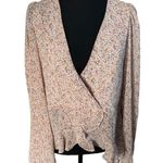 Lulus *FLAWED* Free Spirit at Heart Ivory Floral Print Bell Sleeve Top Sz Small. Photo 1