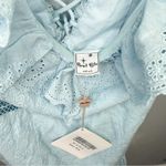 Angel Biba  Sweet Melody Sweetheart Neck Off-Shoulder Dress Lace Steel Blue S Photo 8