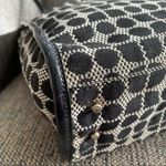 Kate Spade Classic Noel Daisy Shopper Tote Bag Jacquard Black Cream Patent Trim Photo 5