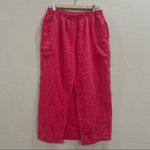 GERTIES Linen Long Pencil Midi Skirt Summer Pink Front Slit Sz M Coastal Retro Size M Photo 2