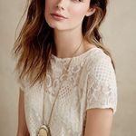 Anthropologie Lilka Bellflower Lace Dress with side slits & slip Size large Photo 2