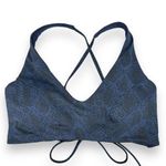 Athleta  snake triangle bikini top navy black cross strap XL Photo 0