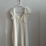 Source Unknown Unbranded White Textured Puff Sleeve Midi Dress Square Neck XS-S Photo 6