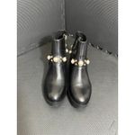 Karl Lagerfeld  Paris Pixie Embellished Moto‎ Booties Black Leather Womens 6.5 Photo 1