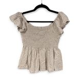 Japna  Ruched Peplum Short Sleeve‎ Top Size Small Photo 1
