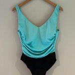 Miracle suit swim 2 tone blue & black one piece slimming swimsuit Photo 0