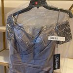 La Femme COPY - Off the Shoulder Beaded Satin Trumpet Gown Photo 4