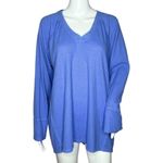 Wildfox Women’s Haley Thermal Top Blue Brushed Long Sleeved V-Neck Size XXL Photo 0
