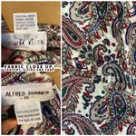 VINTAGE 1980'S ALFRED DUNNER RED, GREEN PAISLEY PRINT BLOUSE WITH BOW (16) Photo 8