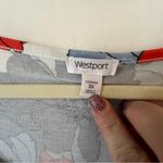 Westport Red & Blue Floral Cold Shoulder Top with splits in sleeves size3X Photo 3