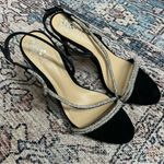 Vince Camuto Womens Luanna Black Suede Rhinesone Sandals Heels Shoes 9.5 NWOT Photo 2