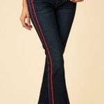 Veronica Beard  WOMENS Carolyn 10”BABY BOOT 28  Navy Flare Jeans with Red Stripe Photo 0