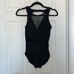 Aqua Green  Sheer Ruched One Piece Swimsuit Photo 2