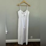 Hutch NWT‎  Savannah White Seersucker Bow Front Wide Leg Jumpsuit Size 10 Photo 2