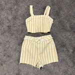 None Denim Striped Set Photo 1