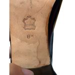 Melange Women's Black Leather Block Heel Loafers Silver‎ Horsebit Vintage 8M Size 5 Photo 8