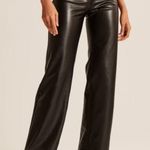 Abercrombie & Fitch The 90's Relaxed High Rise Black Leather Pants Photo 0