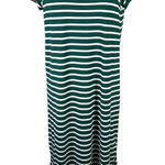 She & Sky Women's Striped Maxi Dress Green White Casual Summer Size L Photo 0