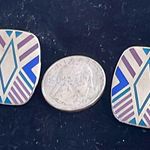 Laurel Burch Quintessence Geomtric post pierced earrings Silver Photo 5
