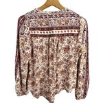 Lucky Brand Womens size Small Long Sleeve Beaded Carpet Paisley Boho Blouse Photo 2