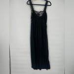 Vintage 1970s Montgomery Ward Elegant Black nylon sheer Lace Trim slip Dress Size M Photo 8
