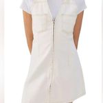 Entro  mini dress zip up collar western beige sand denim halter UO vneck western Photo 7