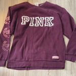 PINK - Victoria's Secret  Maroon crewneck crew sweater Sweatshirt Photo 0