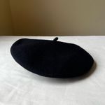 Vintage Wool Beret Hat Black 100% Wool Made in Czech Republic French Style S/M Photo 8