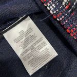 BCBGMAXAZRIA BCBG Kathy Navy Red White Striped Mini Dress Med Boucle Fringe Pockets Textured Photo 8