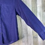 Lee Blue Petite Small Cotton Corduroy Long Sleeve Button Front w/1 Pocket Shirt Photo 3